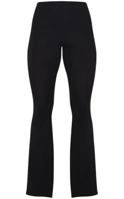 Basic Black Jersey Flared Pants