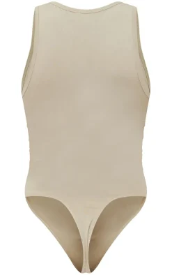 Basic Sage Green Slinky Racer Bodysuit