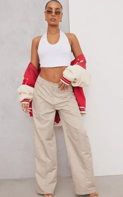 Basic White Slinky Scoop Neck Halter Top