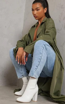 Behati White Faux Leather Ankle Boot