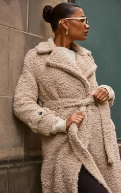 Beige Borg Belted Trench Coat