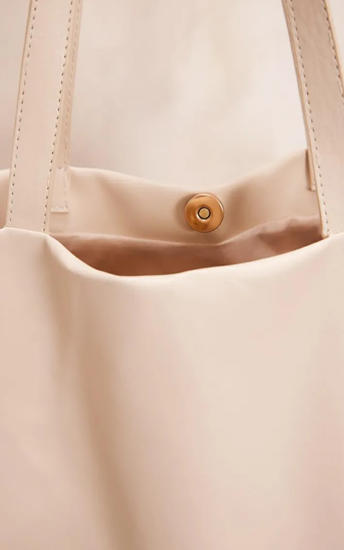 Beige Rectangular Simple Tote