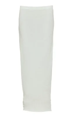 Beige Textured Maxi Skirt