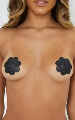Black 6 Pack Lace Nipple Covers