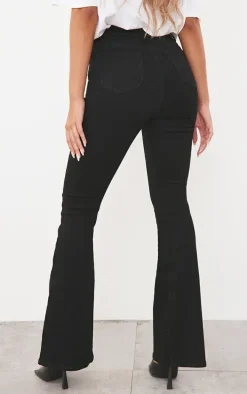 Black 5 Pocket Stretch Flared Jeans