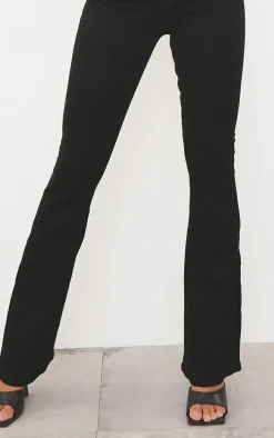 Black 5 Pocket Stretch Flared Jeans