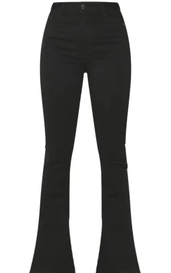 Black 5 Pocket Stretch Flared Jeans