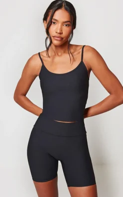 Black Active Rib Gym Shorts