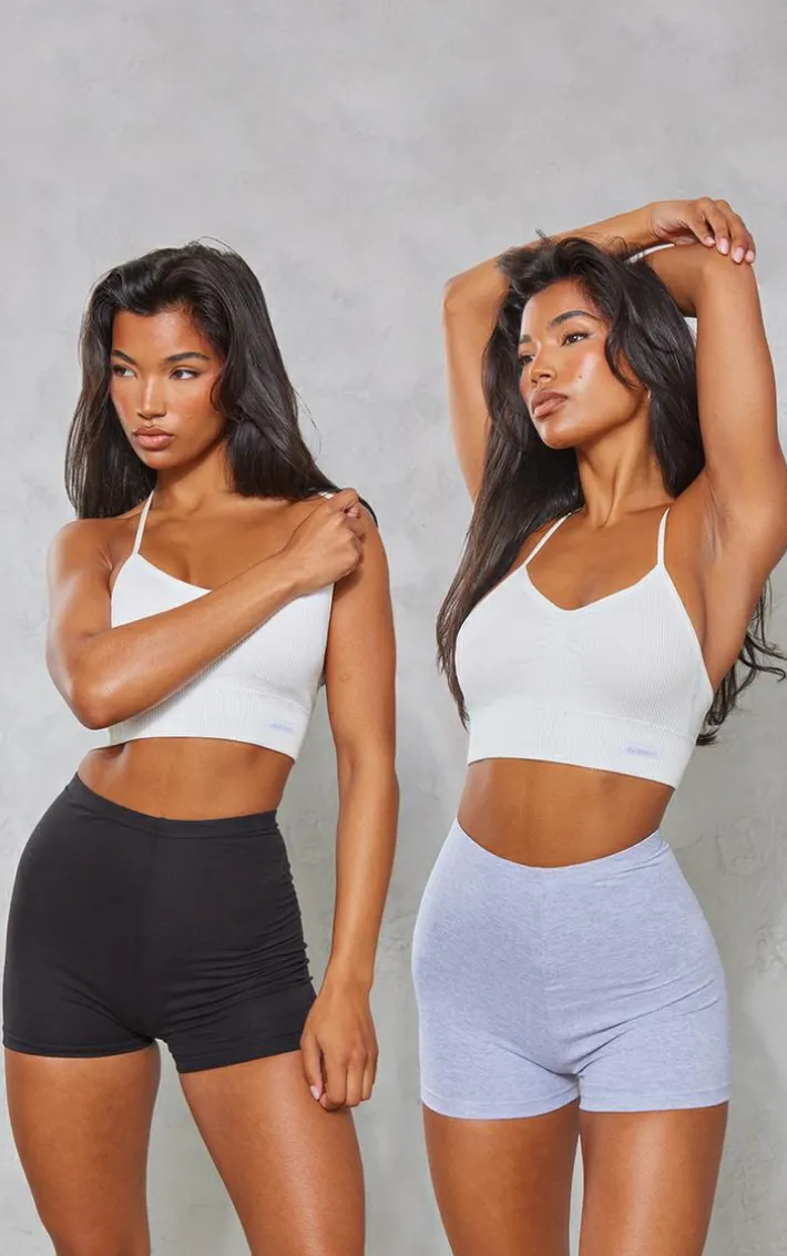 Black and Grey Jersey 2 Pack Hot Pants