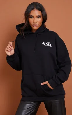 Black Angel Energy Back Print Hoodie