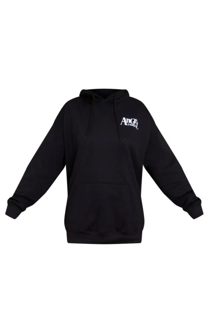 Black Angel Energy Back Print Hoodie