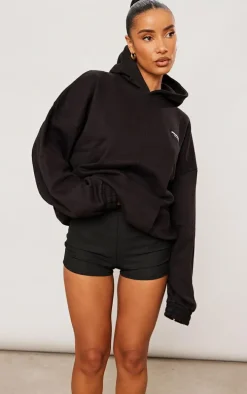Black Badge Detail Oversized Hoodie