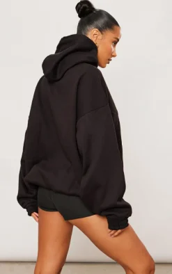Black Badge Detail Oversized Hoodie