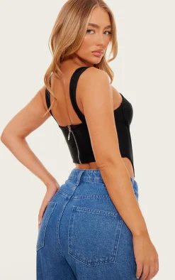 Black Bandage Dip Hem Bust Cup Corset