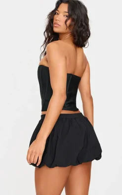 Black Bandage Hook And Eye Structured Corset