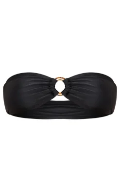 Black Bandeau O Ring Bikini Top