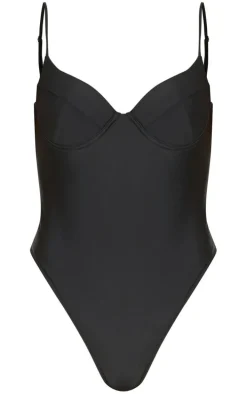 Black Basic Cupped Swimsuit