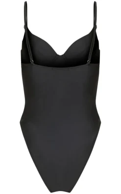 Black Basic Cupped Swimsuit