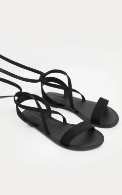 Black Basic Leather Sandal