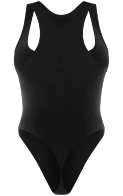 Black Basic Racer Back Bodysuit