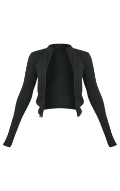 Black Basic Sculpt Jacket