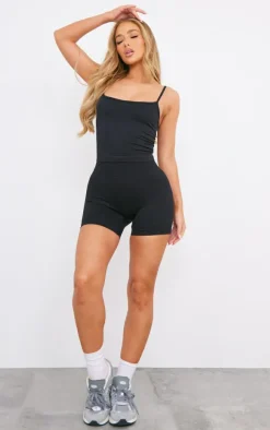 Black Basic Seamless Booty Short