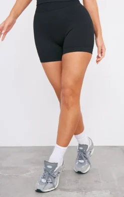 Black Basic Seamless Booty Short