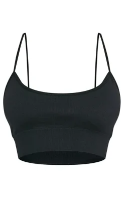 Black Basic Seamless Padded Sports Bra