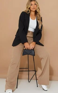 Black Basic Single Breasted Defined Lapel Blazer