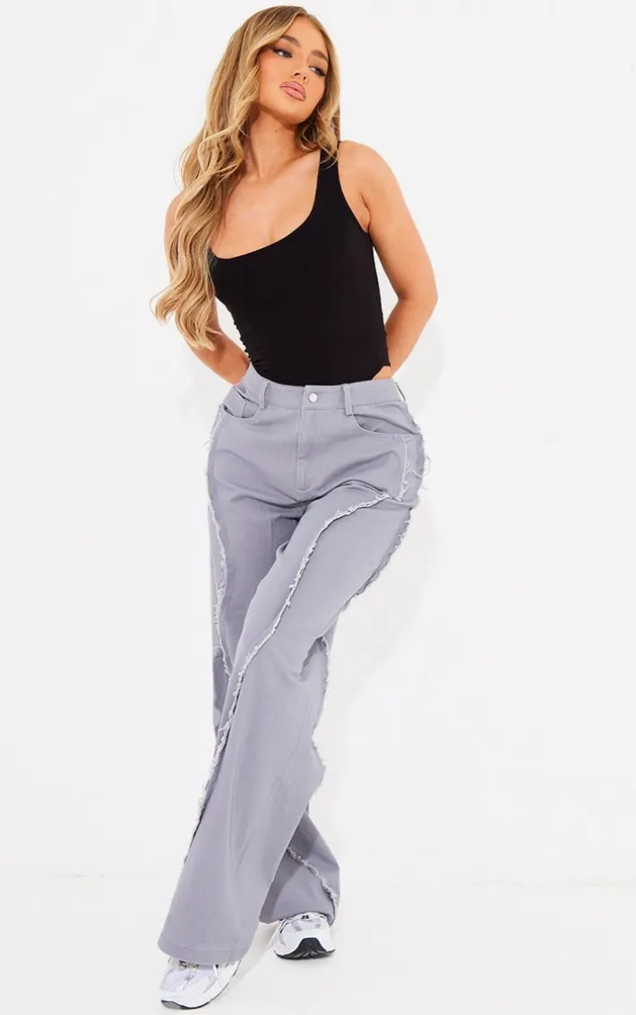 Black Basic Slinky Scoop Neck Bodysuit