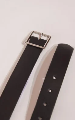 Black Basic Square Buckle Belt
