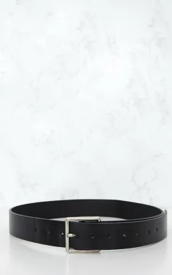 Black Basic Square Buckle Belt