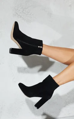 Black Behati Faux Suede Wide Fit Ankle Boots