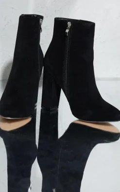 Black Behati Faux Suede Wide Fit Ankle Boots