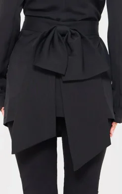 Black Bow Belted Blazer