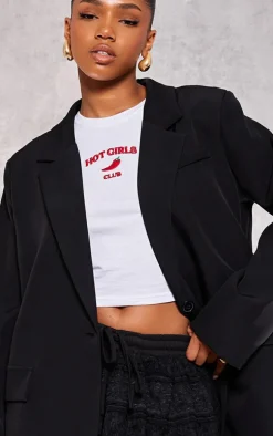 Black Bow Detail Oversized Blazer