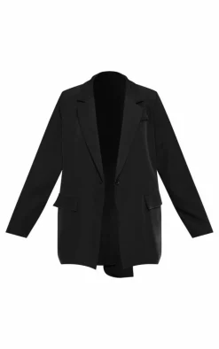 Black Bow Detail Oversized Blazer