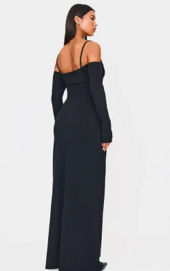 Black Bralette Detail Maxi Dress