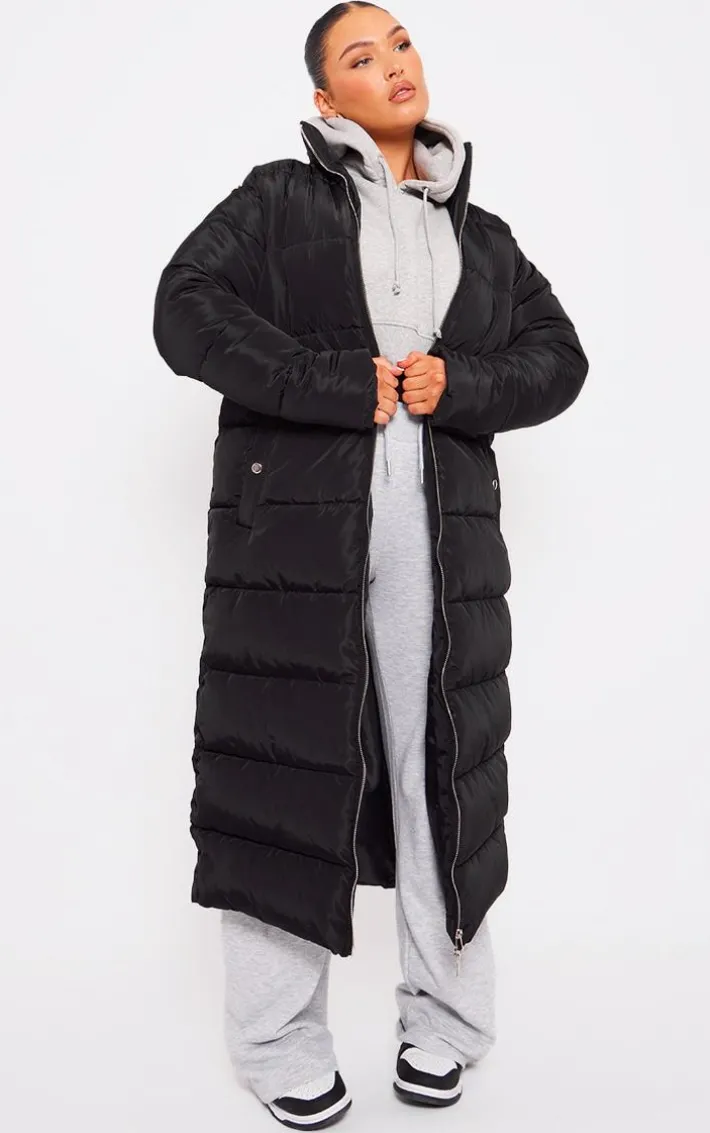 Black Bubble Maxi Puffer Jacket