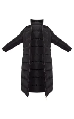 Black Bubble Maxi Puffer Jacket