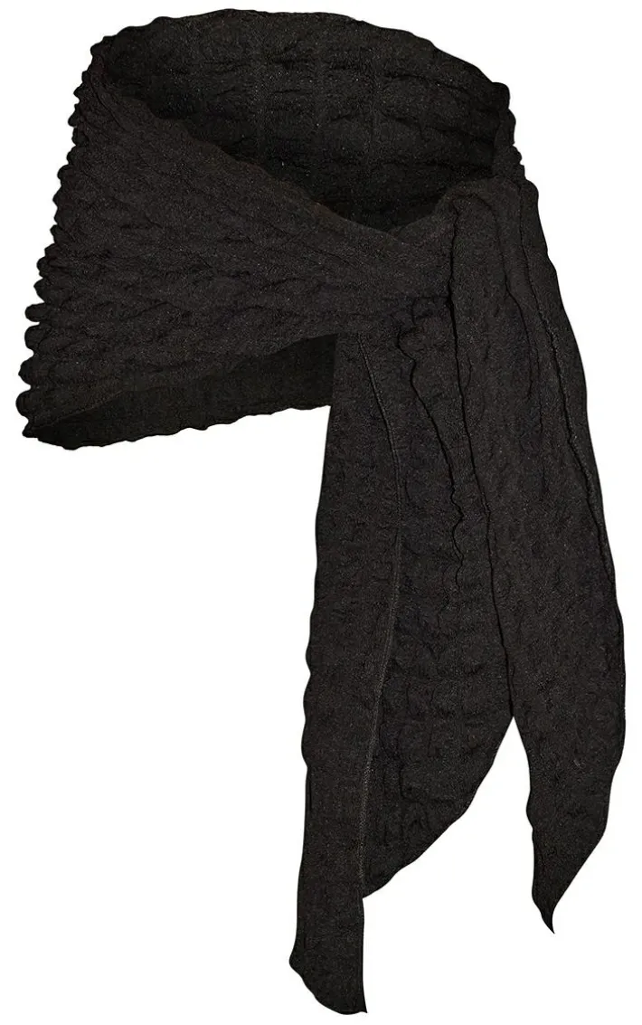Black Bubble Textured Tie Side Beach Sarong