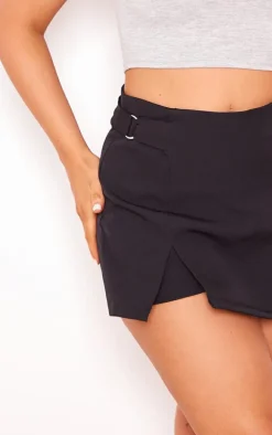 Black Buckle Side Skort