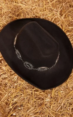 Black Chain Buckle Festival Cowboy Hat
