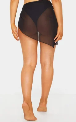 Black Chiffon Tie Side Sarong