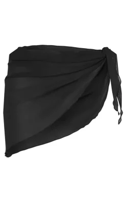 Black Chiffon Tie Side Sarong