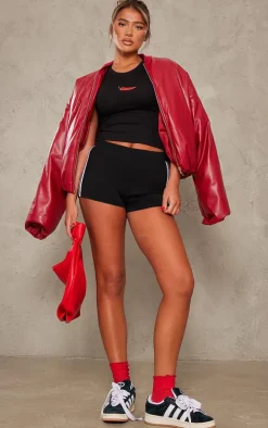 Black Chilli Print Fitted Short Sleeve T Shirt