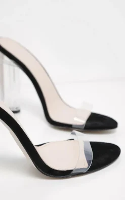 Black Clear Strap Heels