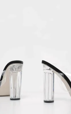 Black Clear Strap Heels