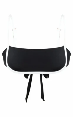 Black Contrast Binding Bikini Top