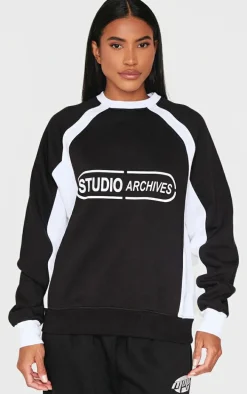 Black Contrast Panel Studio Archives Sweatshirt